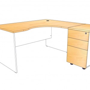 โต๊ะทำงาน รุ่น R-ME151686W ขนาด 150*165*75 ซม.