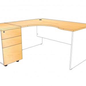 โต๊ะทำงาน รุ่น L-ME151668W ขนาด 150*165*75 ซม.
