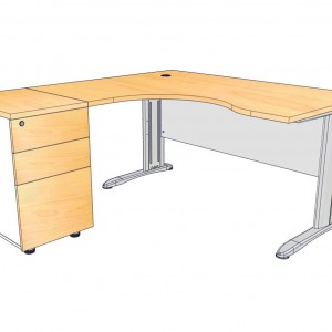 โต๊ะทำงาน L-MR151668W ขนาด150x162x75 ซม.