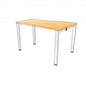 W-MXL12860X โต๊ะทำงาน  ขนาด 120*(80*60)*75 ซม.